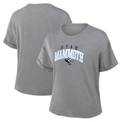 Utah Mammoth Fanatics Women's Tribute Tri-Blend Boxy T-Shirt - Heather Gray | US 2001700596
