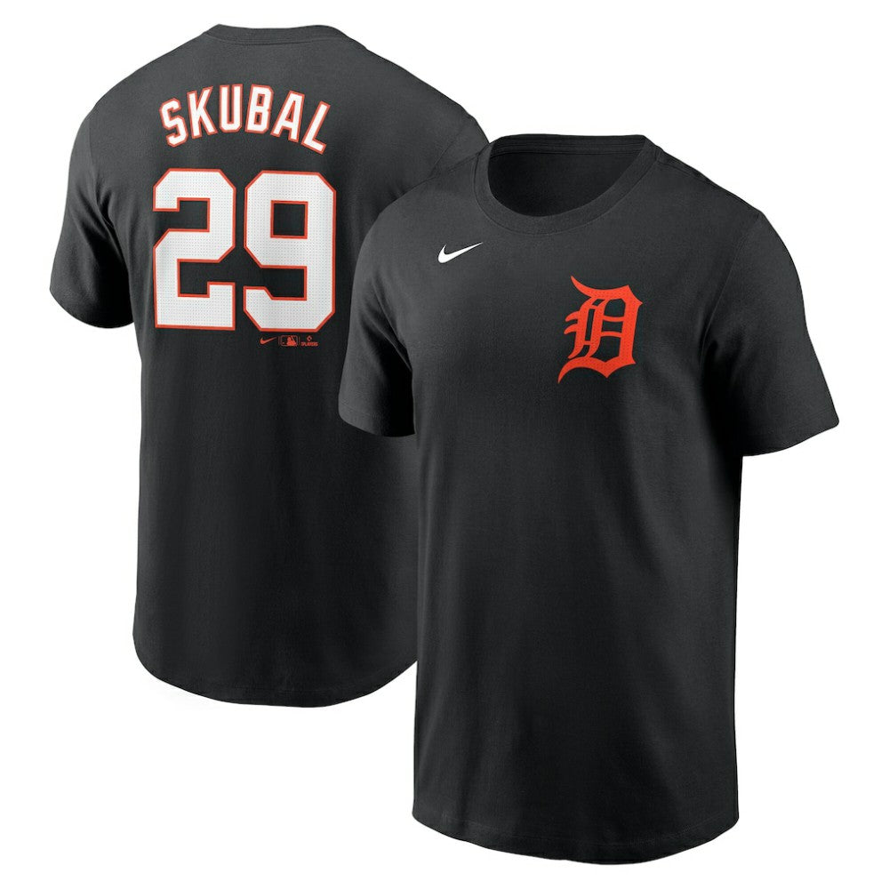 Tarik Skubal Detroit Tigers Nike Fuse Name & Number T-Shirt - Black T-shirts