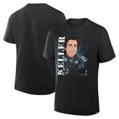Clayton Keller Utah Mammoth Fanatics Caricature Player T-Shirt - Black | US 2001709064