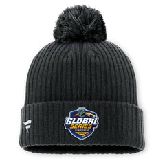 Pittsburgh Penguins Fanatics 2025 NHL Global Series Sweden Cuffed Knit Hat with Pom - Black | US 2001712891