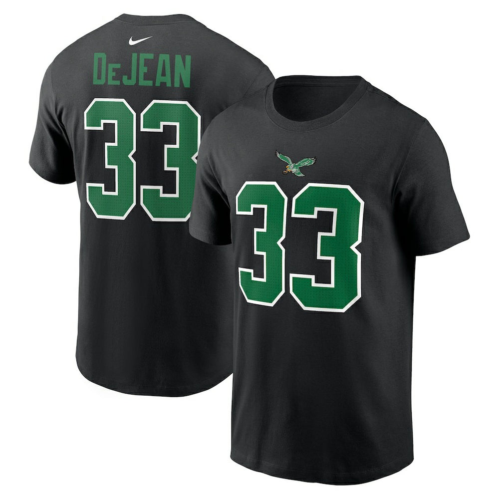 Cooper DeJean Philadelphia Eagles Player Name & Number T-Shirt - Black T-shirts