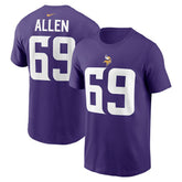 Jared Allen Minnesota Vikings Retired Player Name & Number T-Shirt - Purple T-shirts