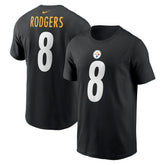 Aaron Rodgers Pittsburgh Steelers Name & Number T-Shirt - Black T-shirts