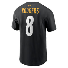 Aaron Rodgers Pittsburgh Steelers Name & Number T-Shirt - Black T-shirts