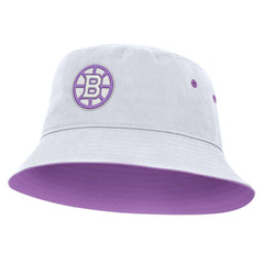 Boston Bruins Fanatics Hockey Fights Cancer Bucket Hat - White | US 2001727994