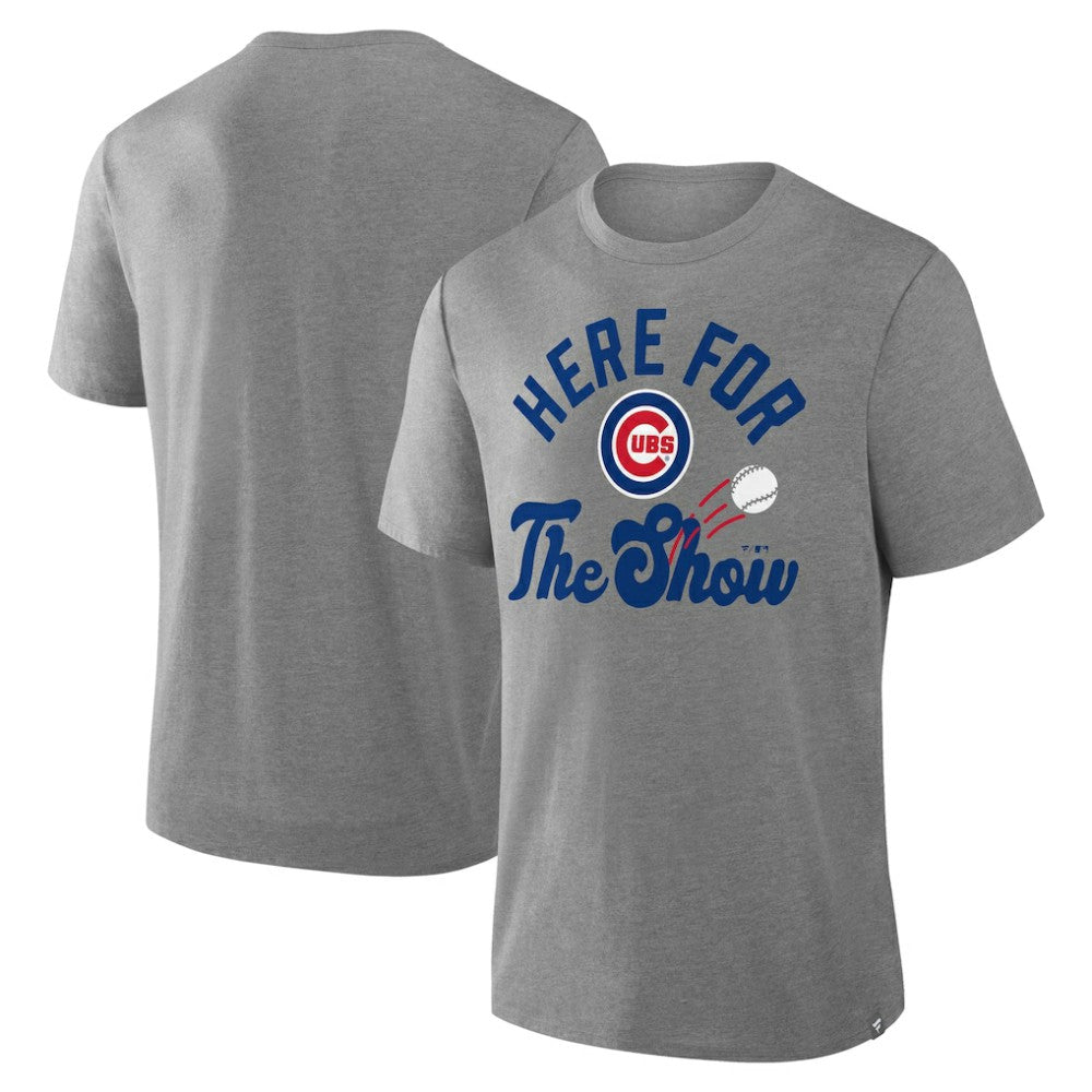 Chicago Cubs Fanatics Nostalgia Tri-Blend T-Shirt - Heather Gray T-shirts