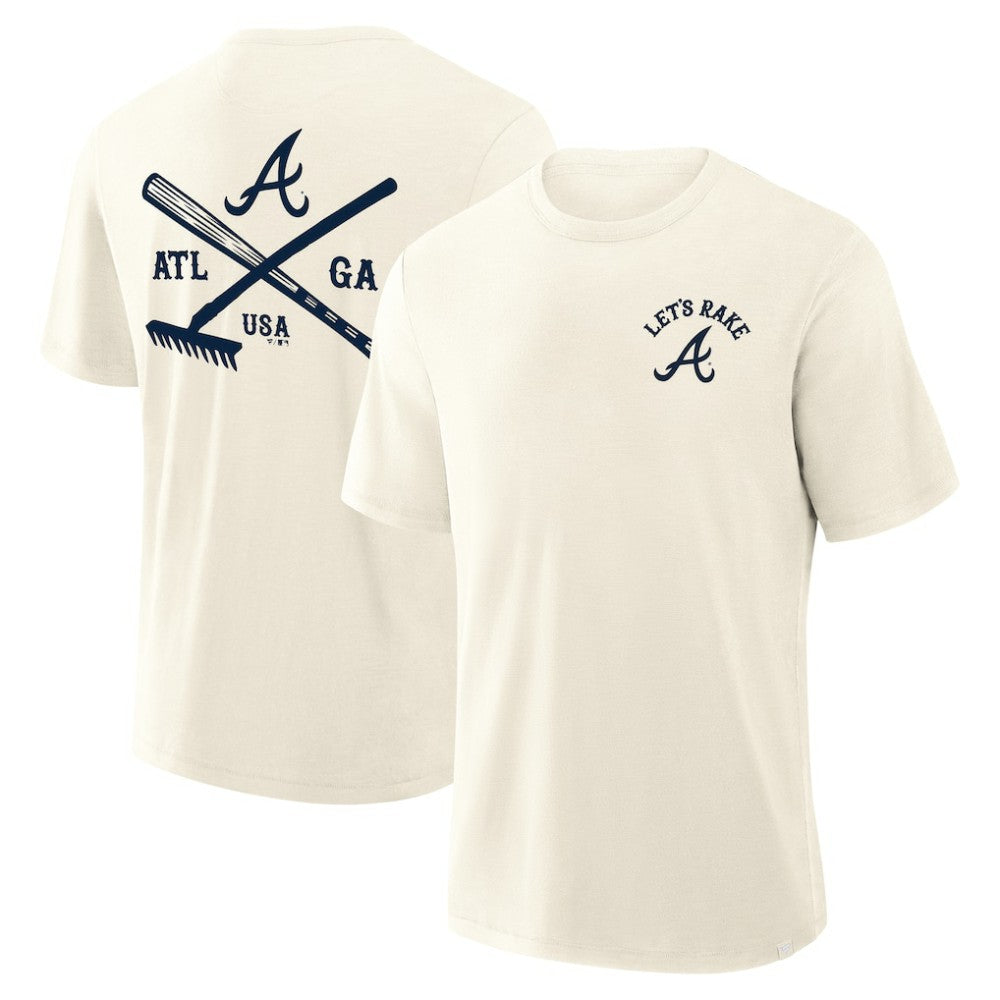 Atlanta Braves Fanatics Nostalgia Stadium Slub T-Shirt - Cream T-shirts