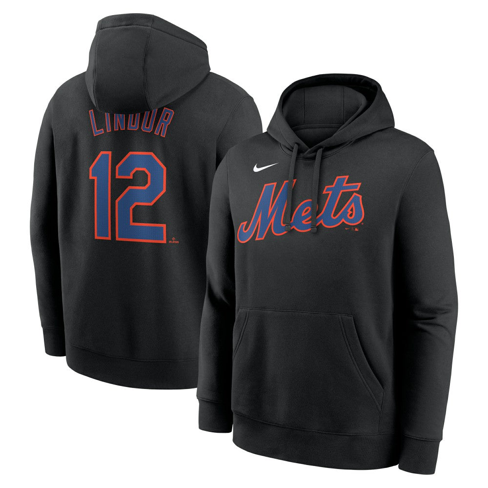 Francisco Lindor New York Mets Nike Player Name & Number Club Pullover Hoodie - Black Hoodies