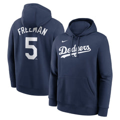 Freddie Freeman Los Angeles Dodgers Nike Player Name & Number Club Pullover Hoodie - Navy Hoodies