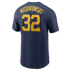 Jacob Misiorowski Milwaukee Brewers Nike Fuse Name & Number T-Shirt - Navy T-shirts