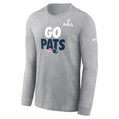 New England Patriots Super Bowl LX Fast As Fast Gets Long Sleeve T-Shirt - Heather Gray T-shirts