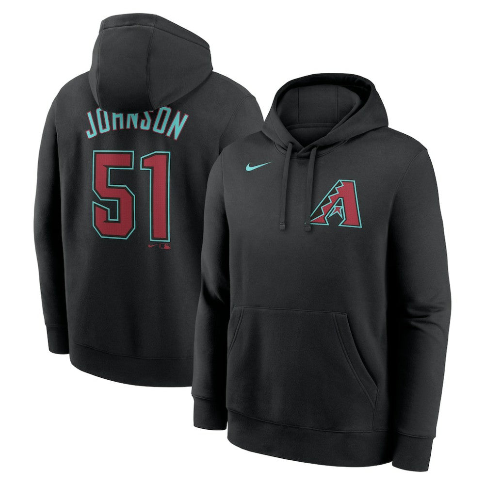 Randy Johnson Arizona Diamondbacks Nike Player Name & Number Club Pullover Hoodie - Black Hoodies