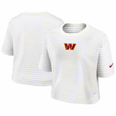 Washington Commanders Women's Striped Cropped T-Shirt - Yellow/Cream T-shirts