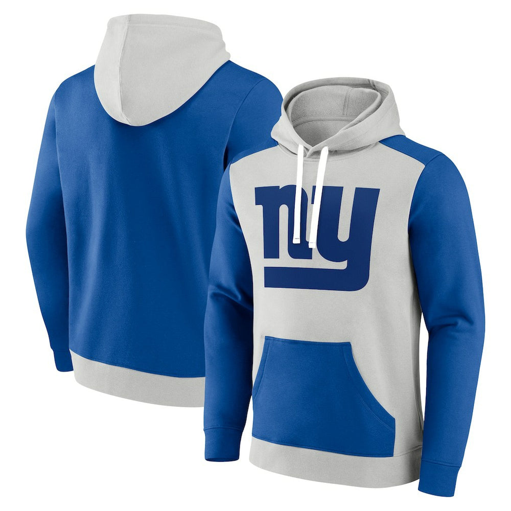 New York Giants Big & Tall Team Fleece Pullover Hoodie - Silver/Royal Hoodies