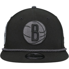 Brooklyn Nets Back Laurels 9FIFTY Snapback Hat Black - New Era