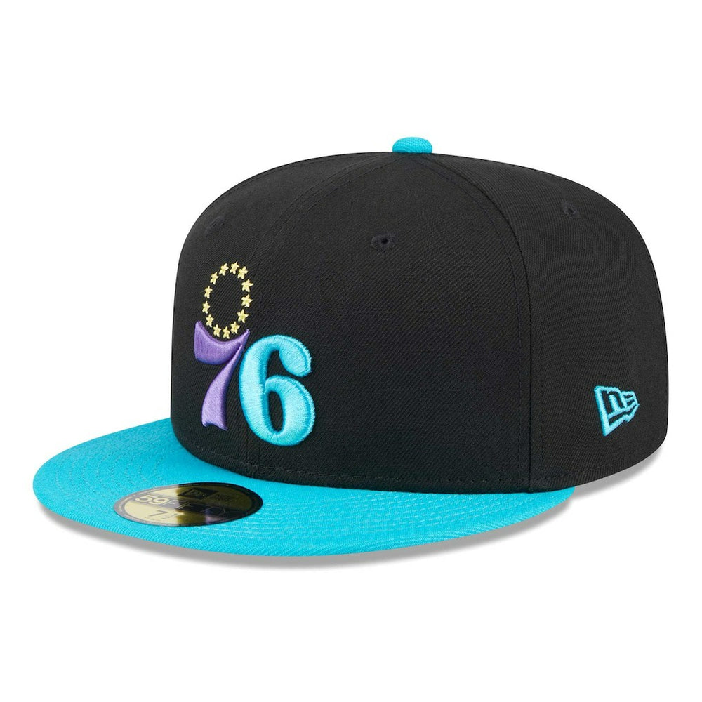 Philadelphia 76ers Arcade Scheme 59FIFTY Fitted Hat Black/Turquoise - New Era outlet