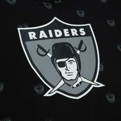 Las Vegas Raiders Allover Print Fleece Pullover Hoodie - Black Hoodies