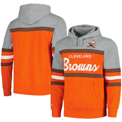 Cleveland Browns Head Coach Pullover Hoodie - Orange/Heather Gray Hoodies