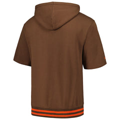 Cleveland Browns Pre-Game Short Sleeve Pullover Hoodie - Brown Hoodies