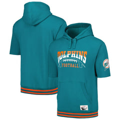 Miami Dolphins Pre-Game Short Sleeve Pullover Hoodie - Aqua Hoodies