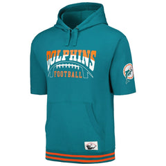 Miami Dolphins Pre-Game Short Sleeve Pullover Hoodie - Aqua Hoodies