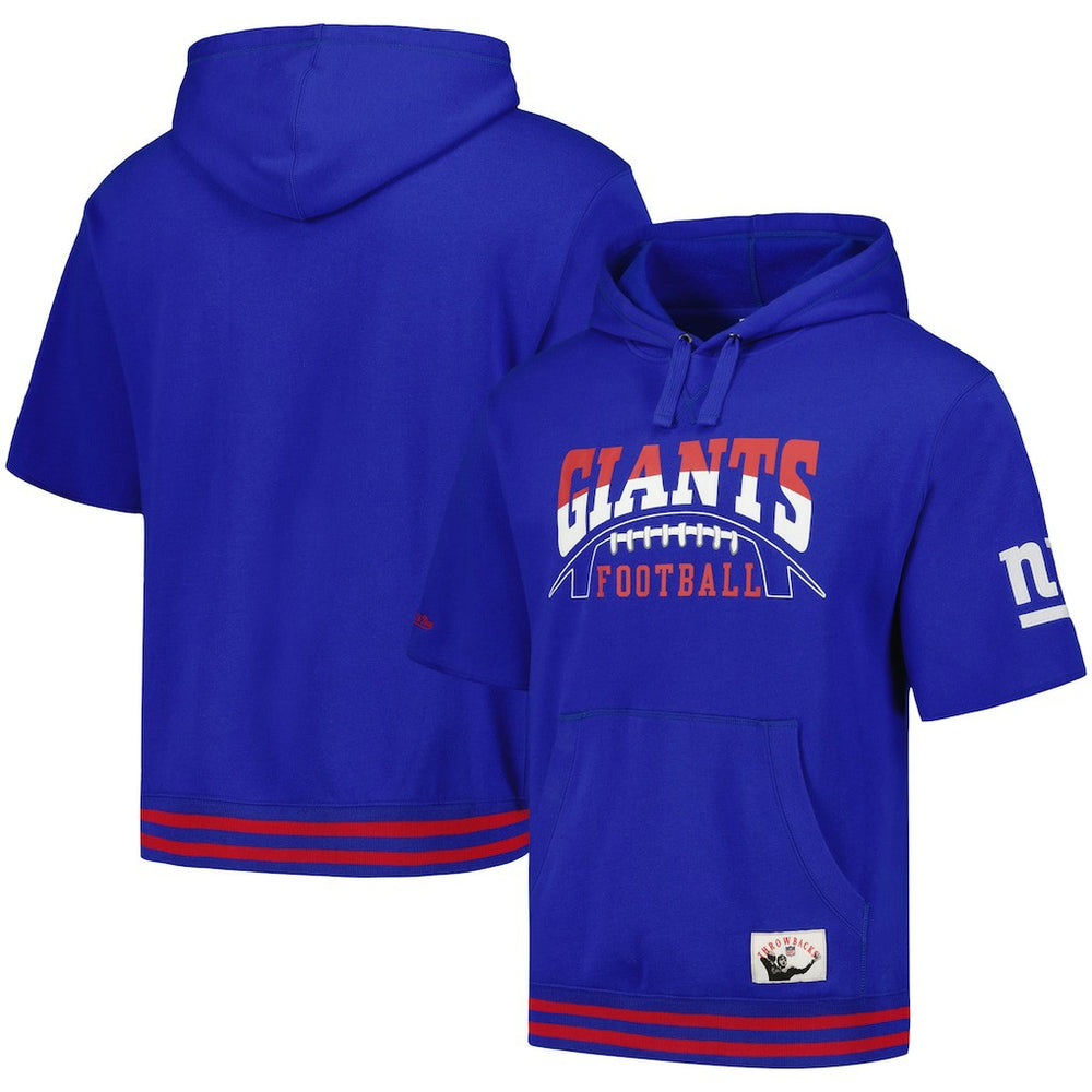 New York Giants Pre-Game Short Sleeve Pullover Hoodie - Royal Hoodies