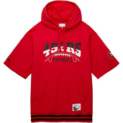 San Francisco 49ers Pre-Game Short Sleeve Pullover Hoodie - Scarlet Hoodies