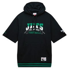 New York Jets Pre-Game Short Sleeve Pullover Hoodie - Black Hoodies