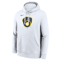 Milwaukee Brewers Nike Logo Club Hoodie - White Hoodies