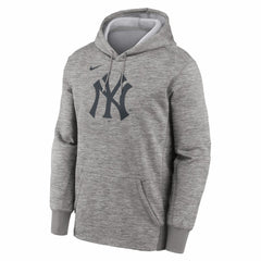 New York Yankees Nike Primary Logo Therma Hoodie - Heather Gray Hoodies