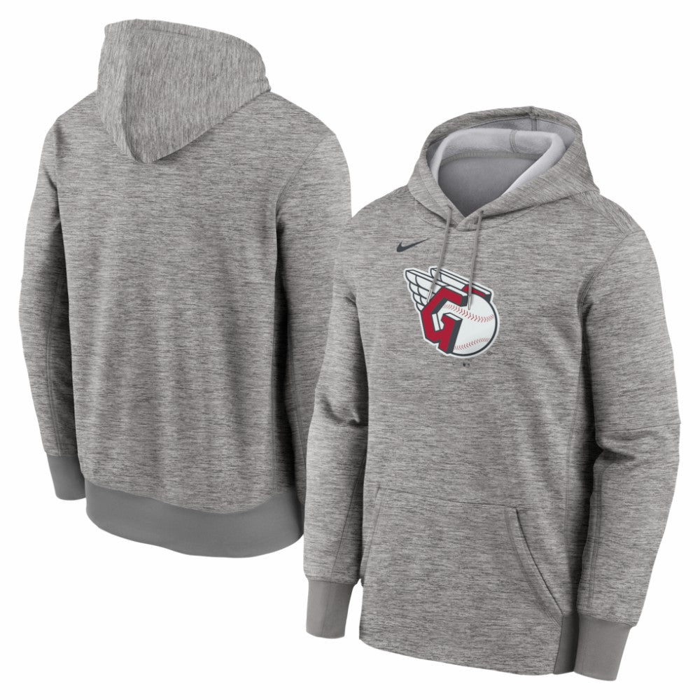Cleveland Guardians Nike Primary Logo Therma Hoodie - Heather Gray Hoodies