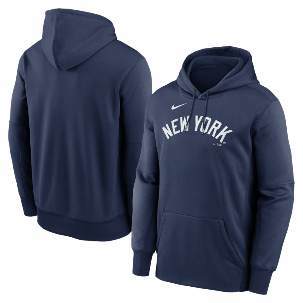 New York Yankees Nike Primary Wordmark Therma Hoodie - Navy Hoodies