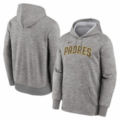 San Diego Padres Nike Primary Wordmark Therma Hoodie - Heather Gray Hoodies