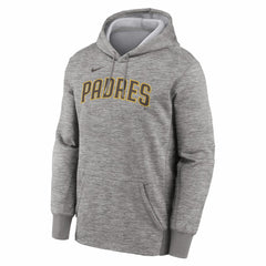 San Diego Padres Nike Primary Wordmark Therma Hoodie - Heather Gray Hoodies