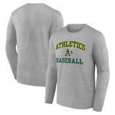 Athletics Logo Athletic Heart & Soul Long Sleeve T-Shirt - Heather Gray T-shirts
