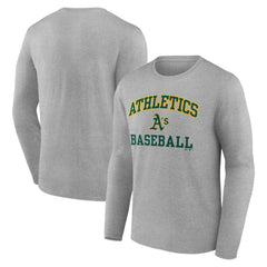Athletics Logo Athletic Heart & Soul Long Sleeve T-Shirt - Heather Gray T-shirts