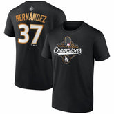 Teoscar Hernández Los Angeles Dodgers Fanatics 2025 World Series Champions Name & Number T-Shirt - Black T-shirts