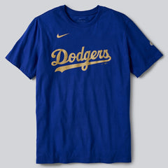 Los Angeles Dodgers Nike 2026 Gold Collection Wordmark T-Shirt - Royal T-shirts