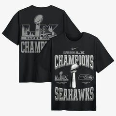 Seattle Seahawks Super Bowl LX Champions Locker Room Trophy Collection Authentic T-Shirt - Black T-shirts