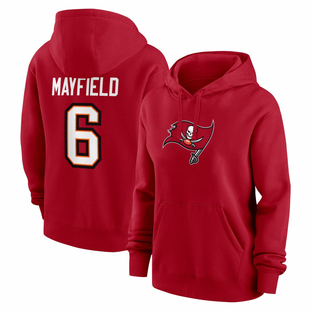 Baker Mayfield Tampa Bay Buccaneers Women's Player Name & Number Fleece Hoodie - Red Hoodies