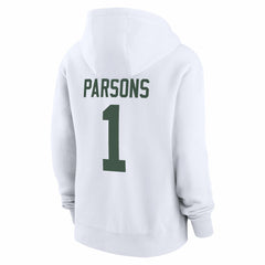Micah Parsons Green Bay Packers Women's Player Name & Number Fleece Hoodie - White Hoodies