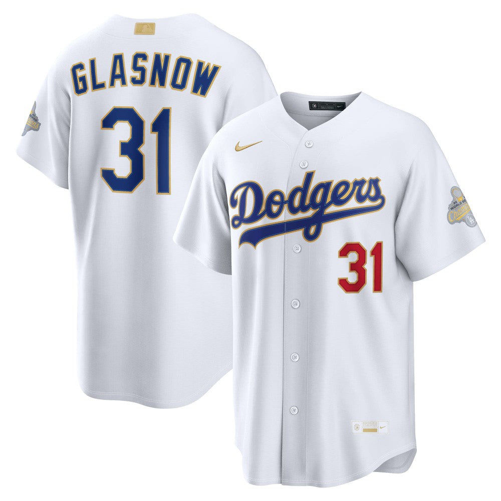 Tyler Glasnow Los Angeles Dodgers Nike 2026 Gold Collection Stadium Jersey - White Jerseys