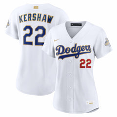 Clayton Kershaw Los Angeles Dodgers Nike Women's 2026 Gold Collection Stadium Jersey - White Jerseys