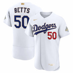 Mookie Betts Los Angeles Dodgers Nike 2026 Gold Collection Authentic Jersey - White Jerseys