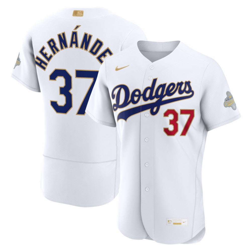 Teoscar Hernández Los Angeles Dodgers Nike 2026 Gold Collection Authentic Jersey - White Jerseys