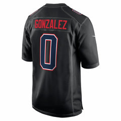 Christian Gonzalez New England Patriots Super Bowl LX Patch Carbon Fashion Game Jersey - Black Jerseys