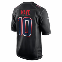 Drake Maye New England Patriots Super Bowl LX Patch Carbon Fashion Game Jersey - Black Jerseys