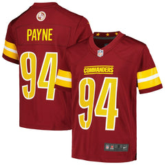 Daron Payne Washington Commanders Youth Game Jersey - Burgundy Jerseys