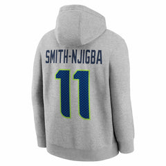 Jaxon Smith-Njigba Seattle Seahawks Super Bowl LX Patch Name & Number Hoodie - Heather Gray Hoodies