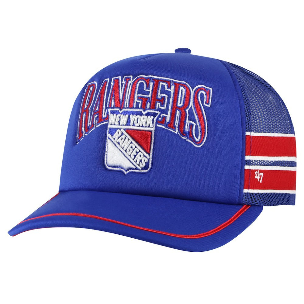 New York Rangers '47 Sideband Stripes Trucker Snapback Hat - Blue | US 200189419